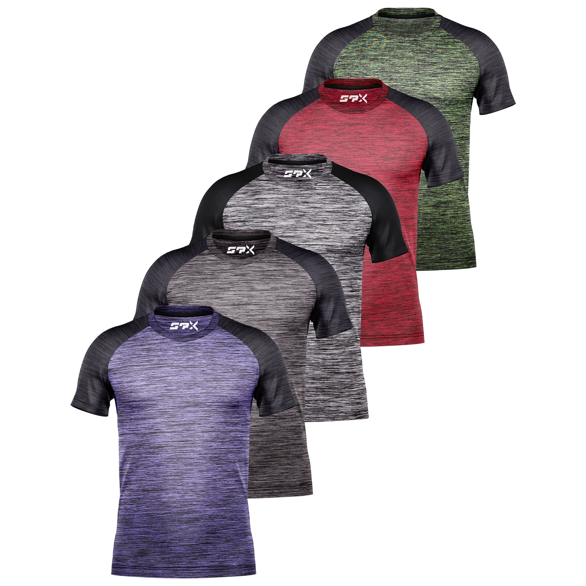 Mens Dry-Fit Active Athletic Crew Neck T Shirts