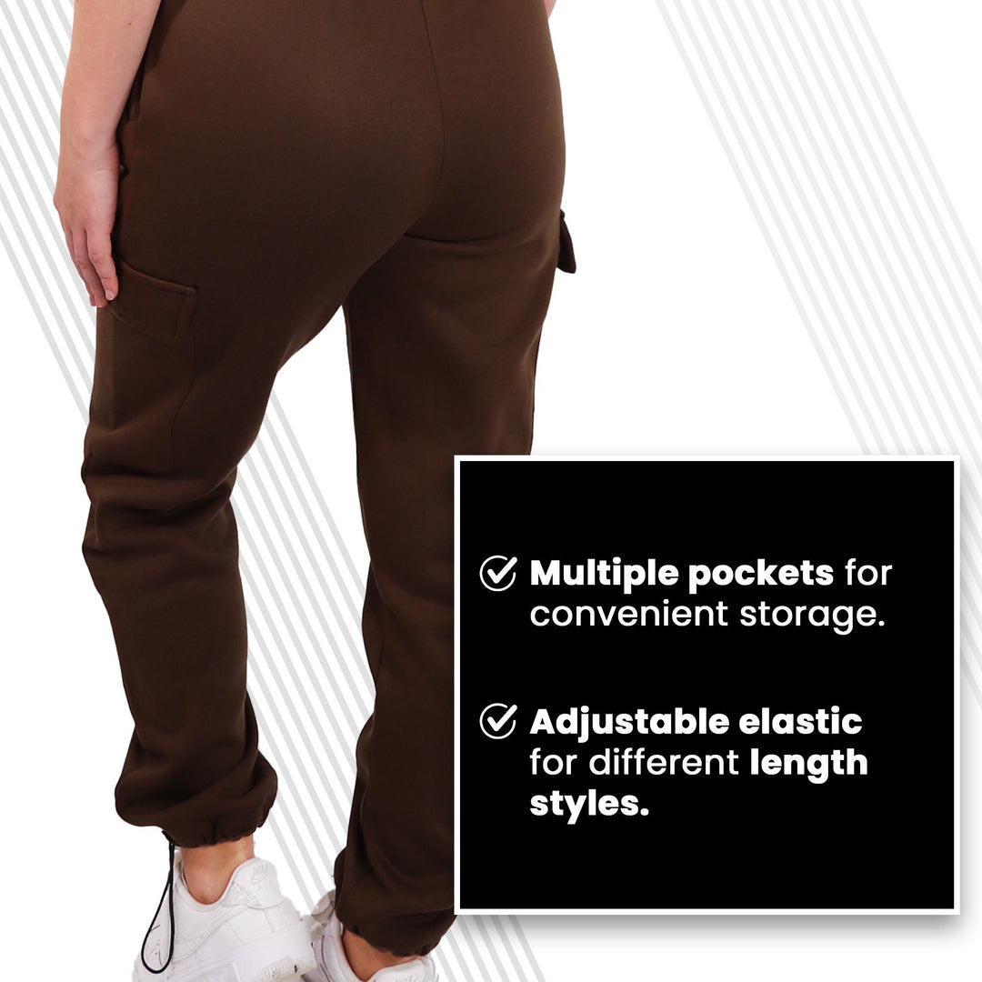 SPXTREME [2 Pack] Women's Cargo Jogger Sweatpants with Adjustable Elastic Ankle Cuffs