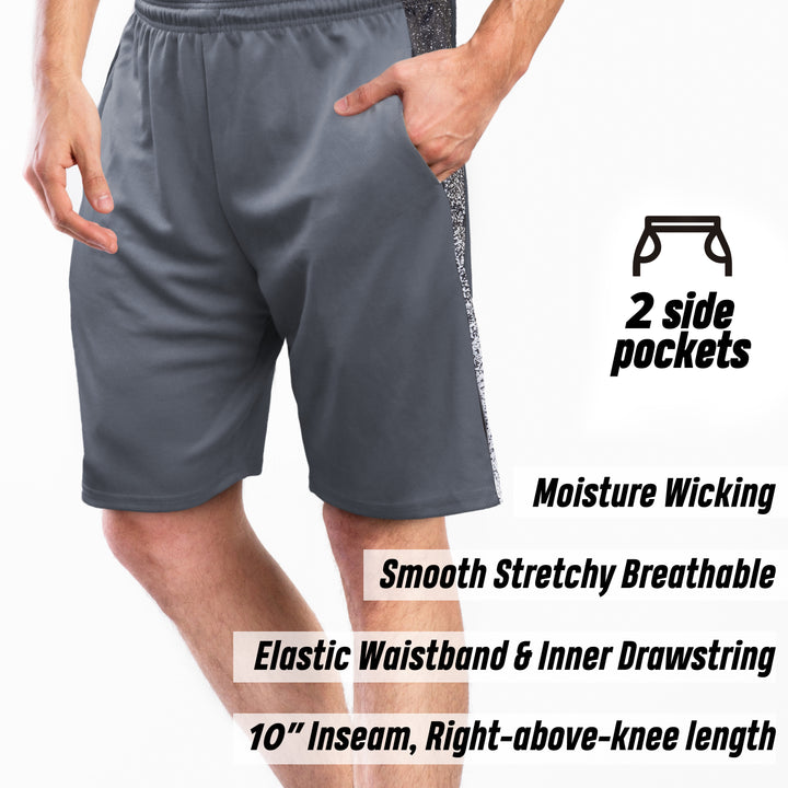 [5 Pack] Men’s Dry-Fit Active Athletic Shorts Basketball Running Workout Training Gym