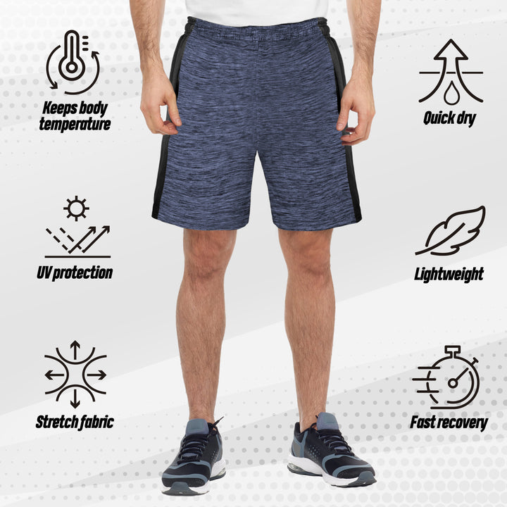 [5 Pack] Men’s Dry-Fit Active Athletic Shorts Basketball Running Workout Training Gym