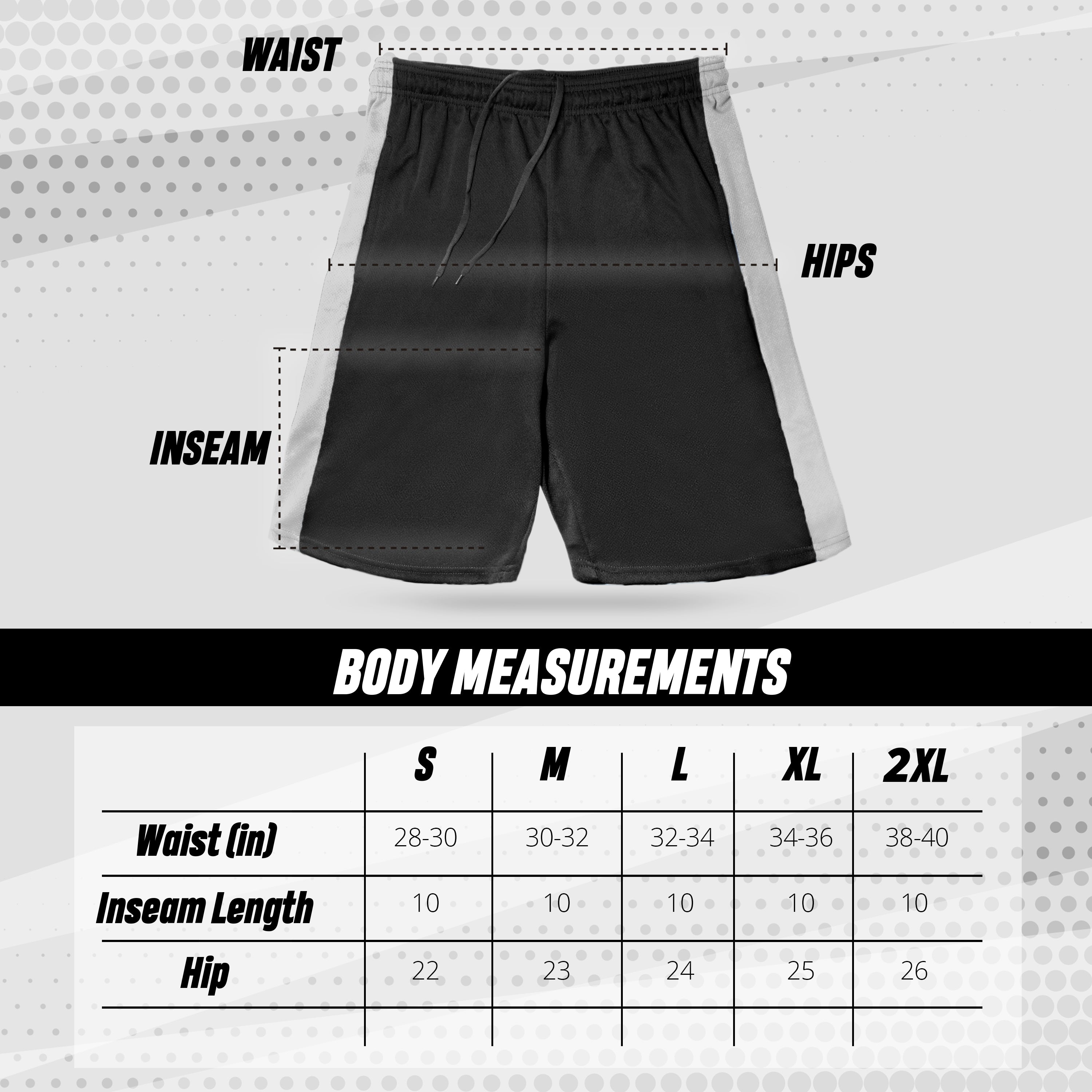 Dri fit running shorts size chart hotsell