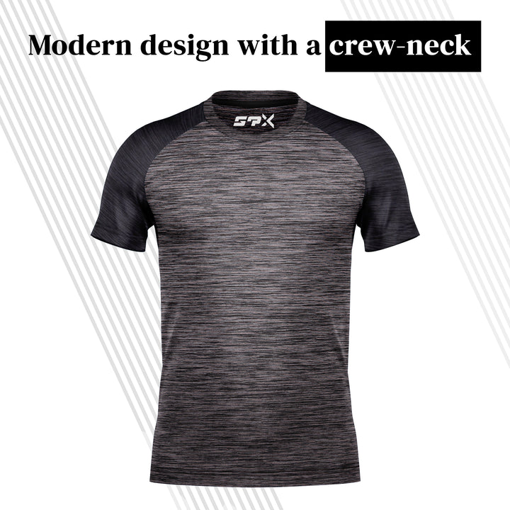 [5 Pack] Mens Dry-Fit Active Athletic Crew Neck T Shirts Running Workout Gym Tee Top