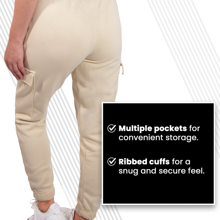 SPXTREME [2 Pack] Women's Cargo Jogger Sweatpants Casual Lounge Ultimate Comfort Soft Feel