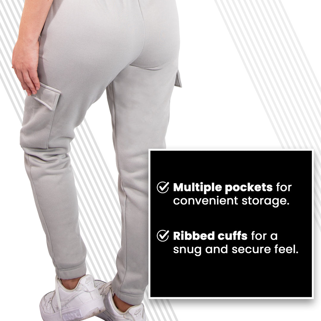 SPXTREME [2 Pack] Women's Cargo Jogger Sweatpants Casual Lounge Ultimate Comfort Soft Feel