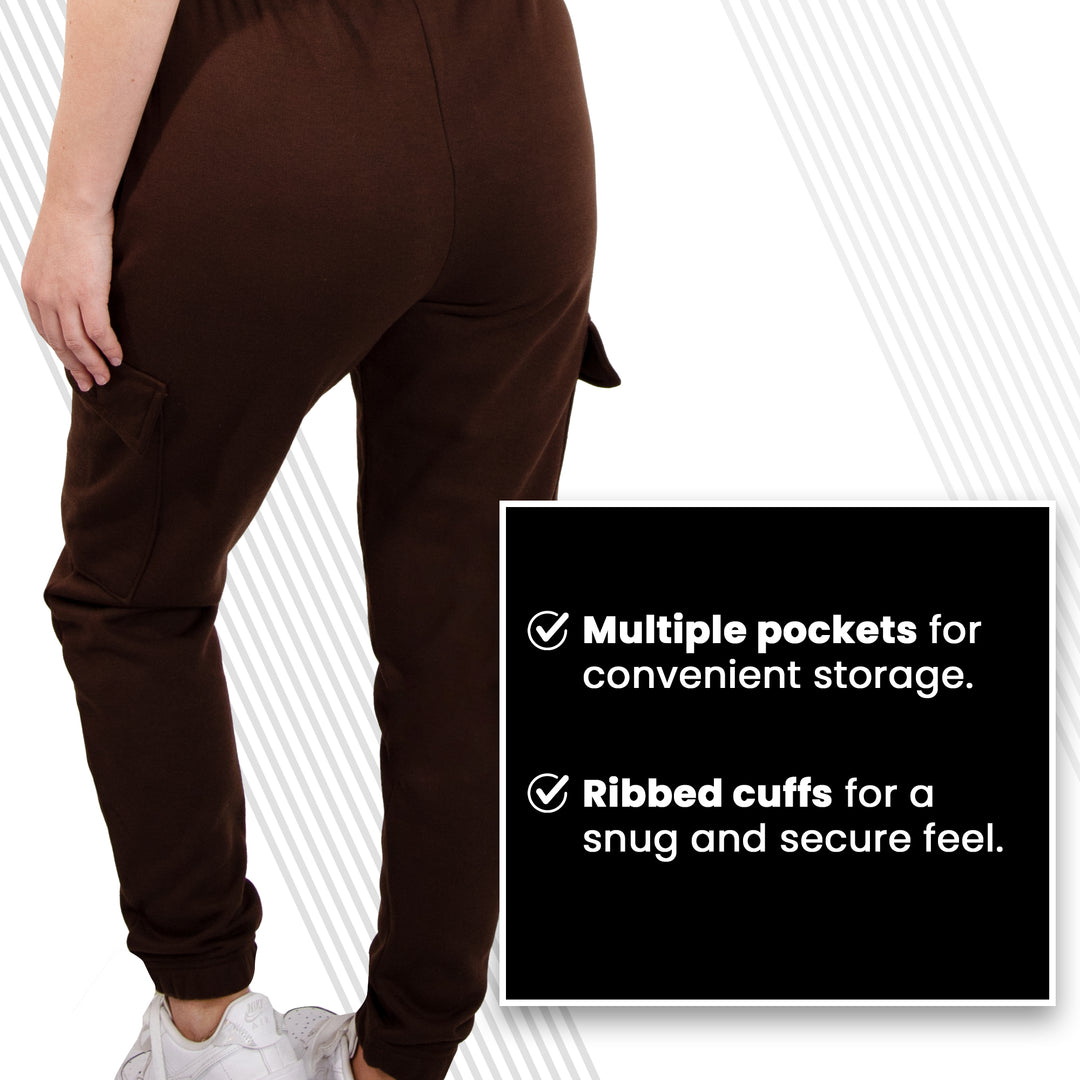 SPXTREME [2 Pack] Women's Cargo Jogger Sweatpants Casual Lounge Ultimate Comfort Soft Feel