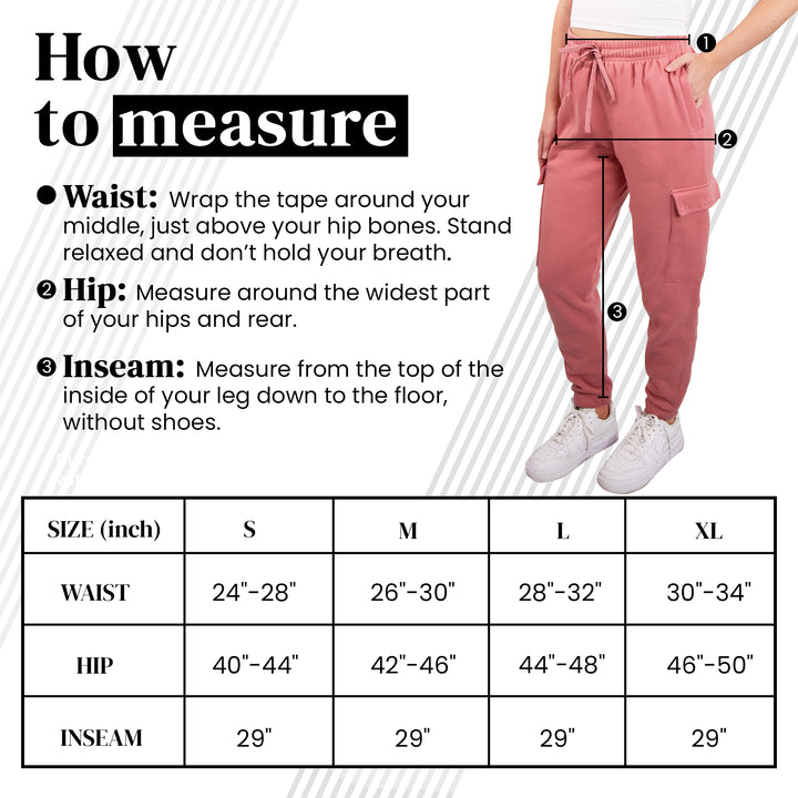 SPXTREME [2 Pack] Women's Cargo Jogger Sweatpants Casual Lounge Ultimate Comfort Soft Feel