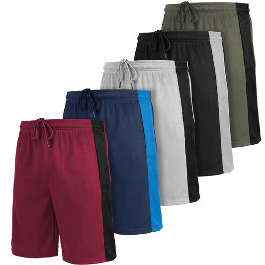 [5 Pack] Men’s Dry-Fit Active Athletic Shorts Basketball Running Workout Training Gym