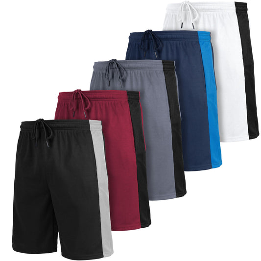 [5 Pack] Men’s Dry-Fit Active Athletic Shorts Basketball Running Workout Training Gym