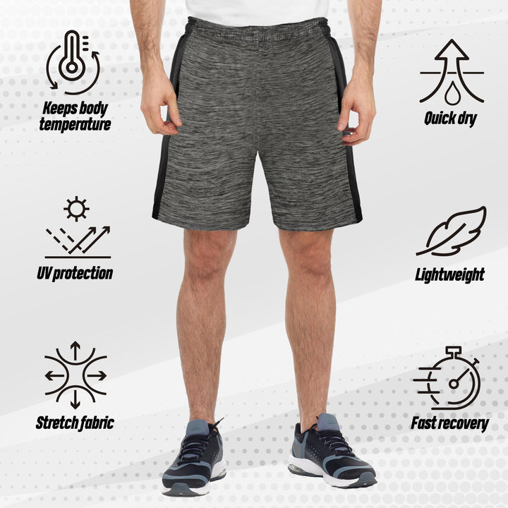 [4 Pack] Men’s Dry-Fit Active Athletic Shorts Basketball Running Workout Training Gym