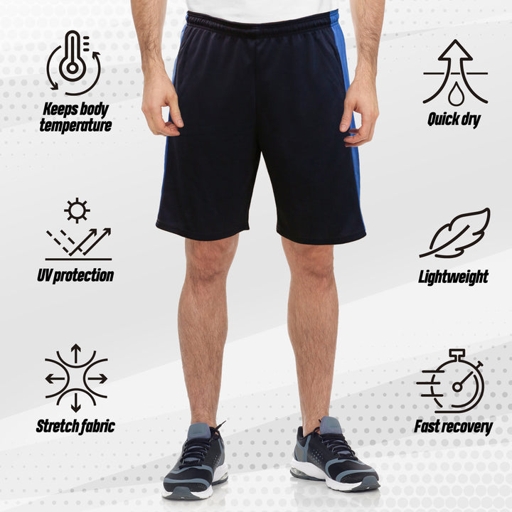 [5 Pack] Men’s Dry-Fit Active Athletic Shorts Basketball Running Workout Training Gym